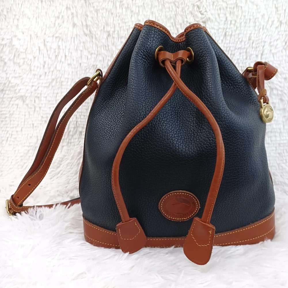 VTG Dooney & Bourke Navy and Brown Purse - Picture 10 of 16